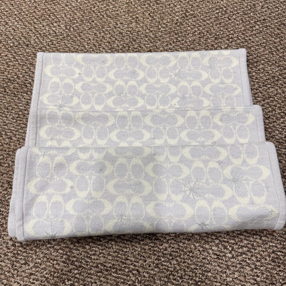 Coach Metallic Star Signature Logo Infinity Scarf